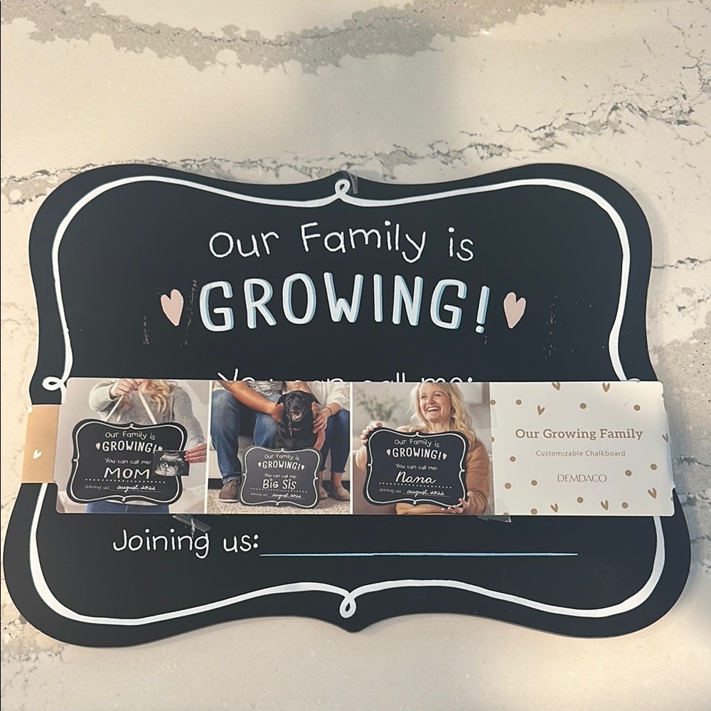 Demdaco Black and White Family Growth Chalkboard